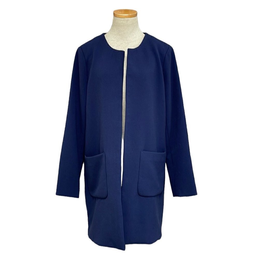 Harlowe & Graham Cardigan Jacket Open Front Blue Size Medium M